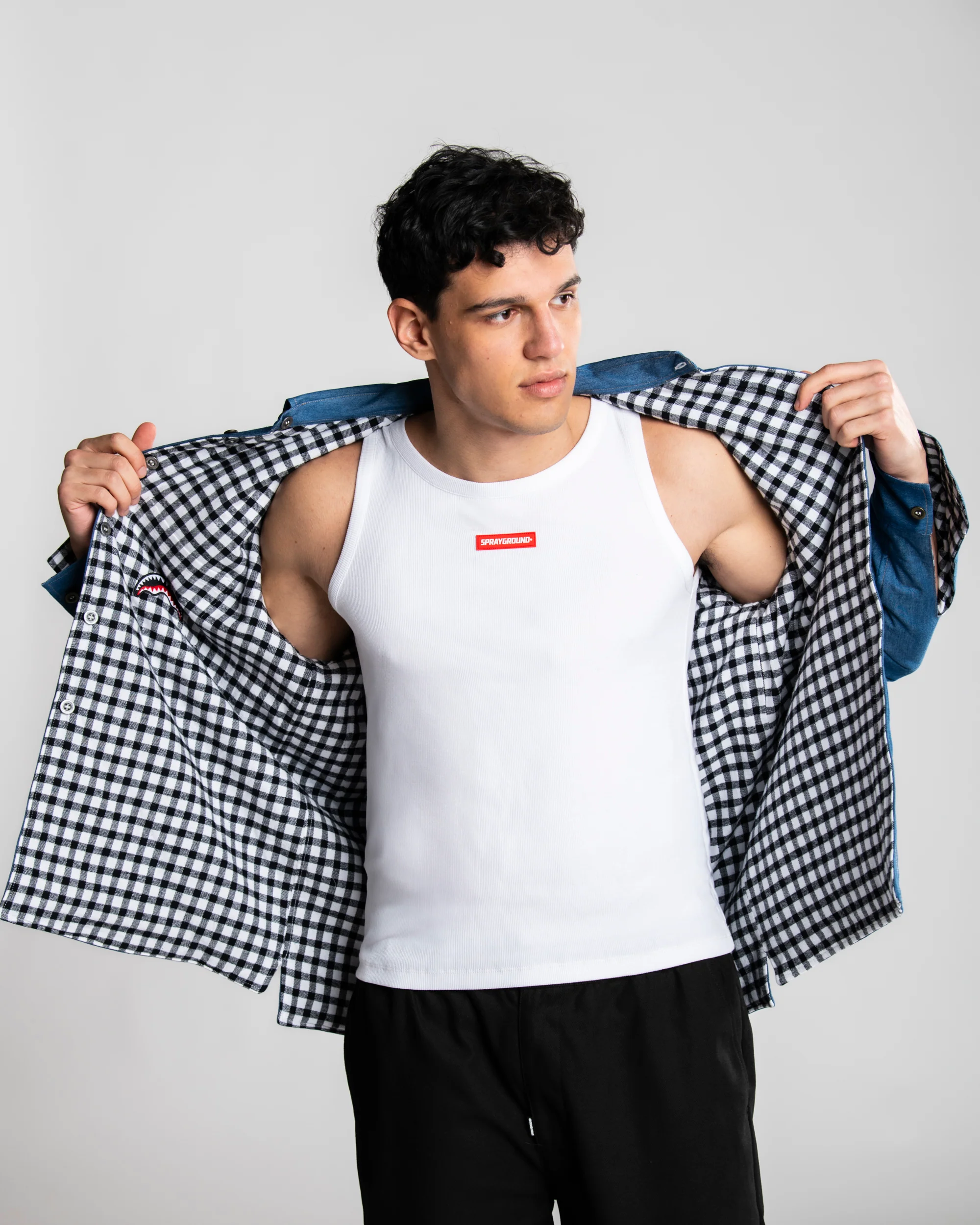 CHECK DENIM DOUBLE SHIRT - Image 10