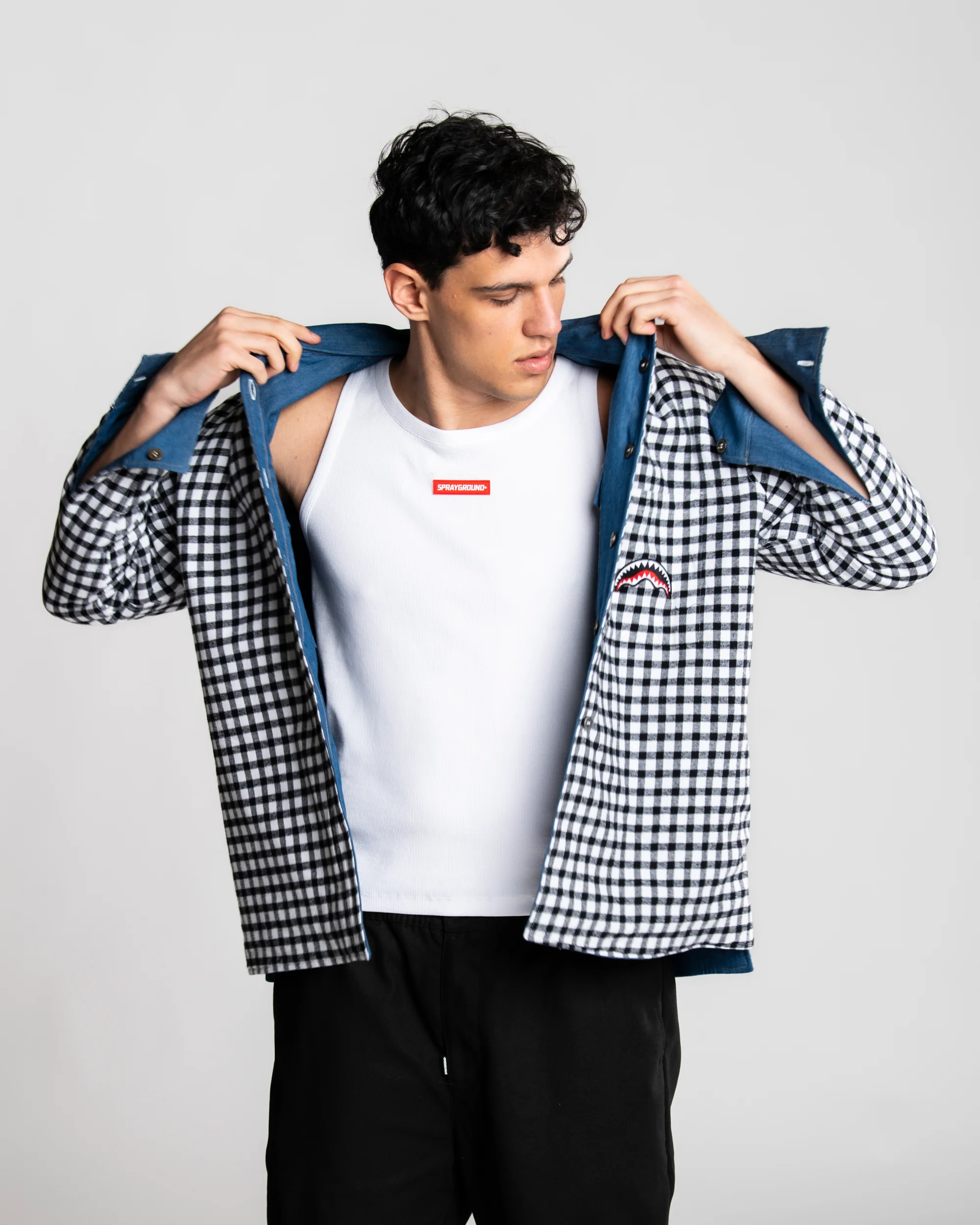 CHECK DENIM DOUBLE SHIRT - Image 14