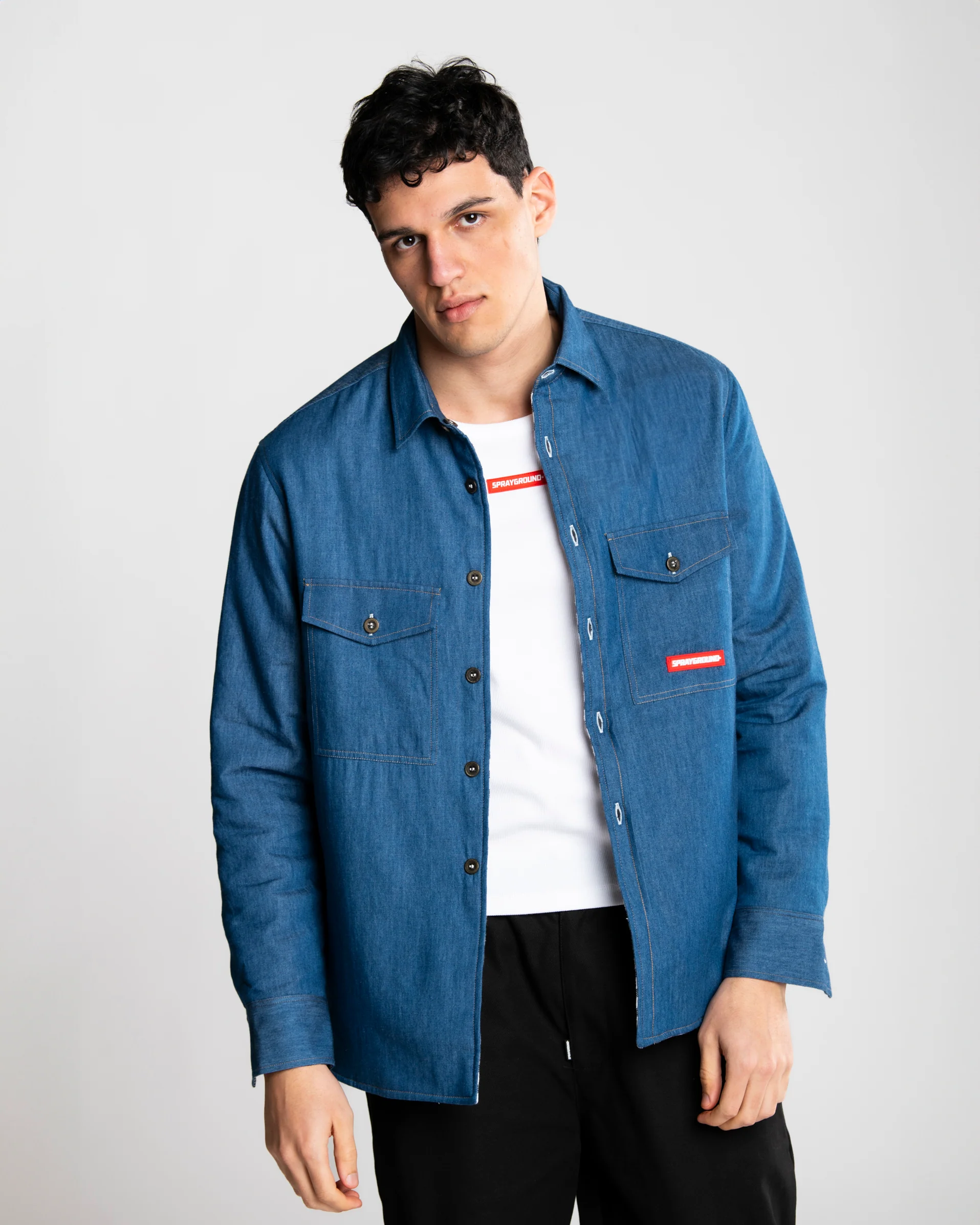 CHECK DENIM DOUBLE SHIRT - Image 3