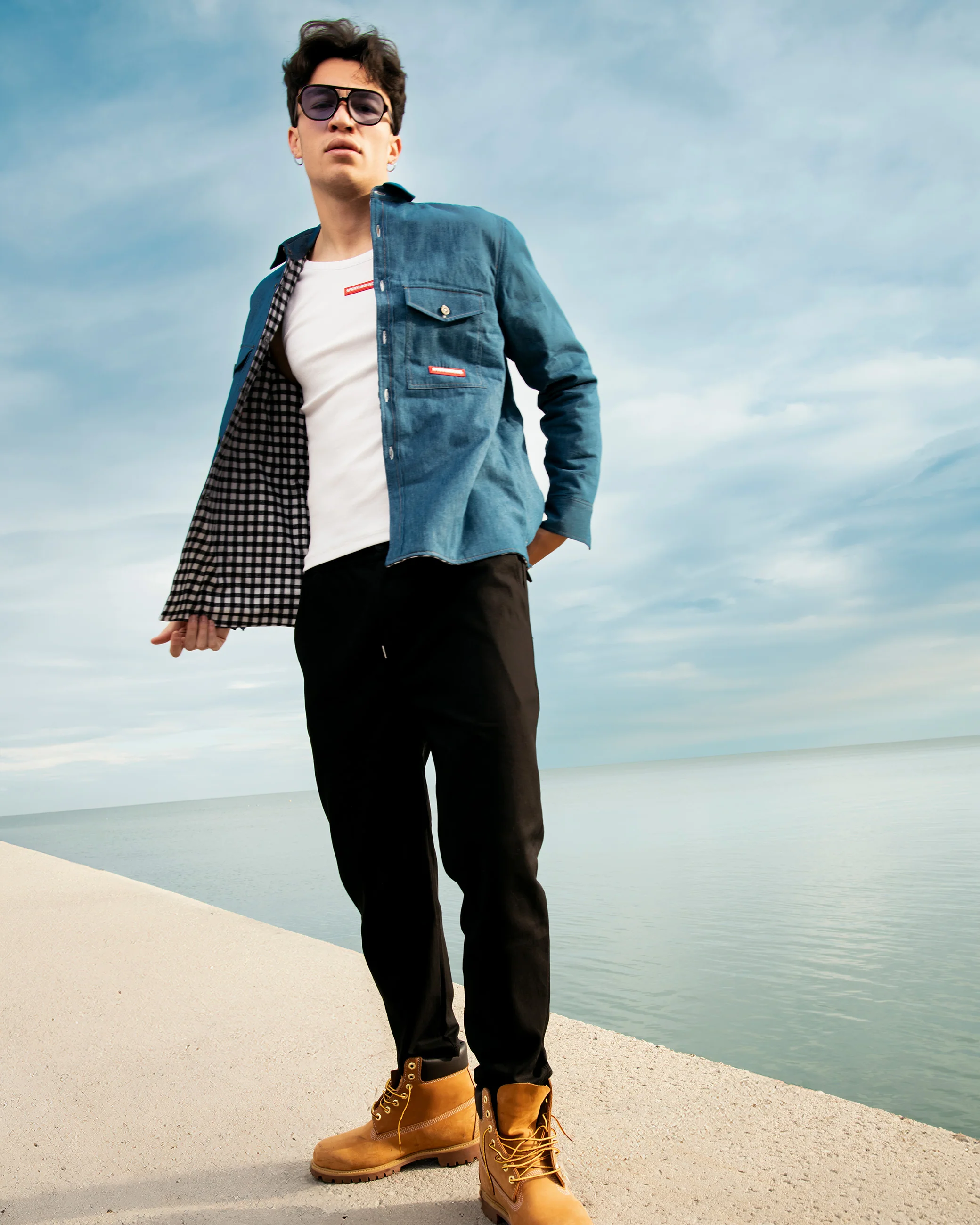 CHECK DENIM DOUBLE SHIRT - Image 4