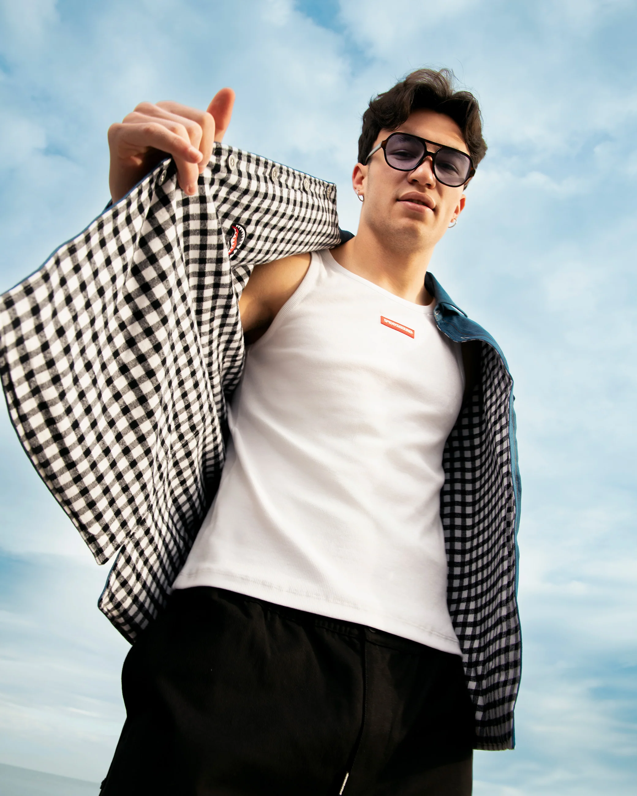 CHECK DENIM DOUBLE SHIRT - Image 7