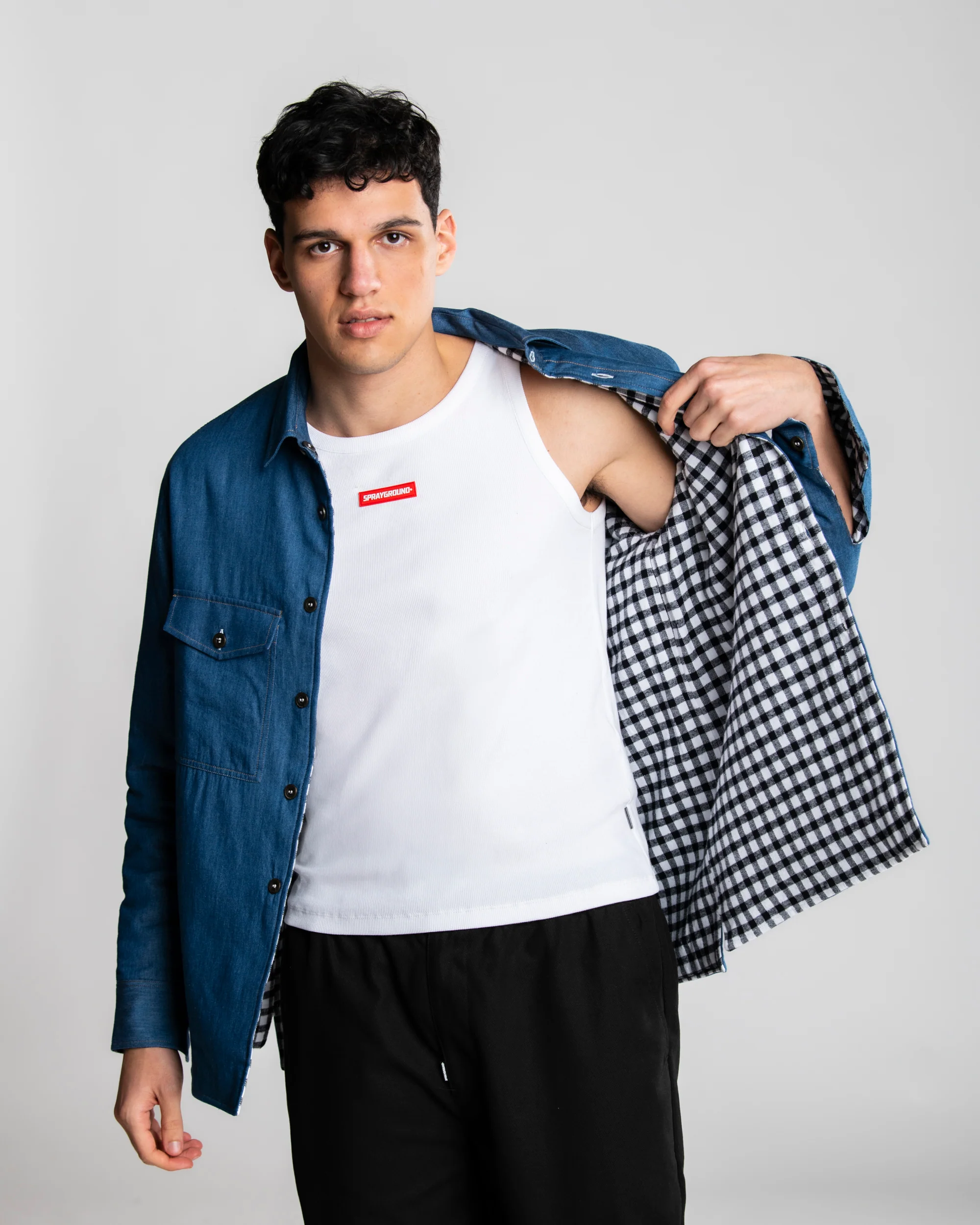 CHECK DENIM DOUBLE SHIRT - Image 9