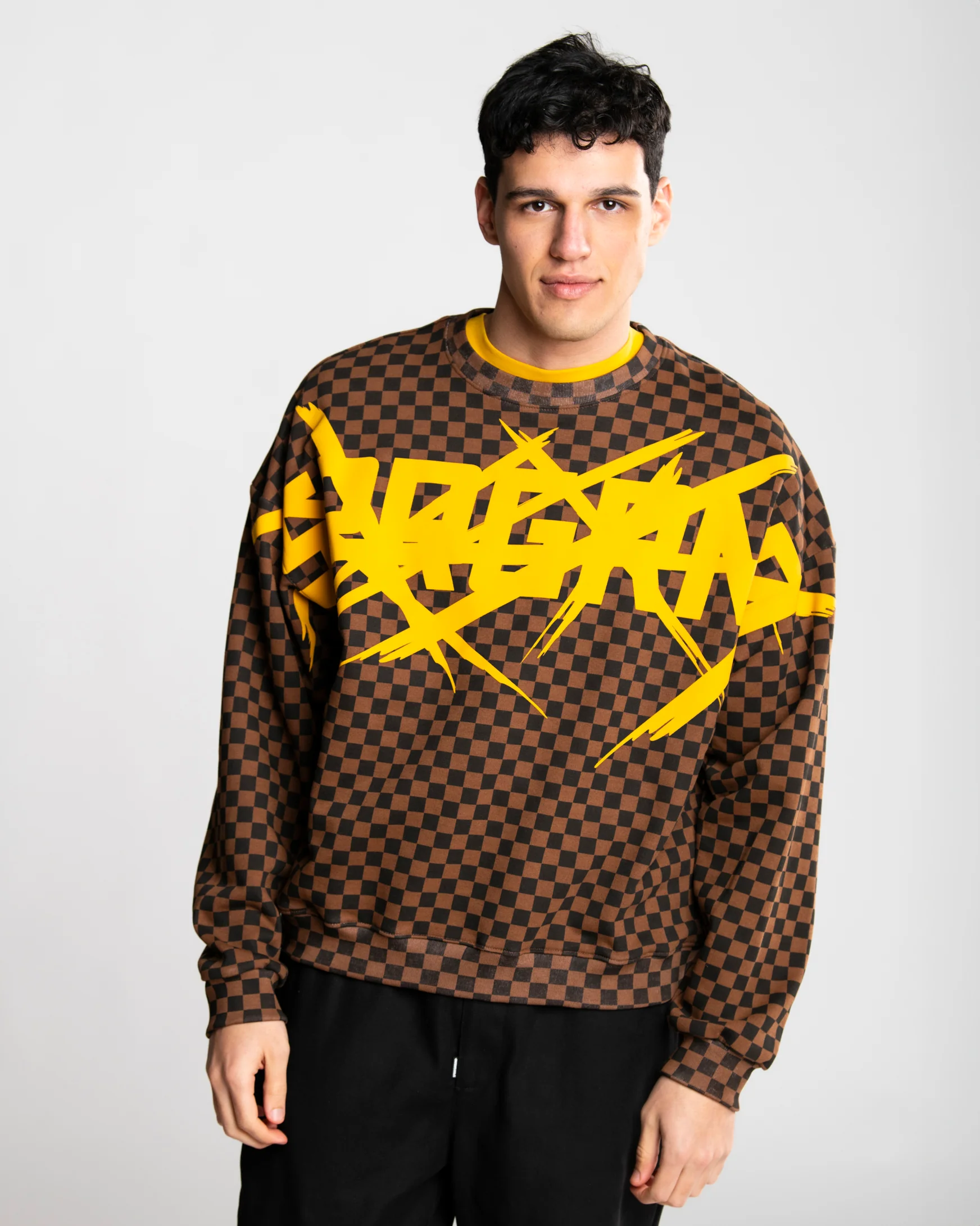 CHECKERED COLOR SCRATCH CREWNECK - Image 7