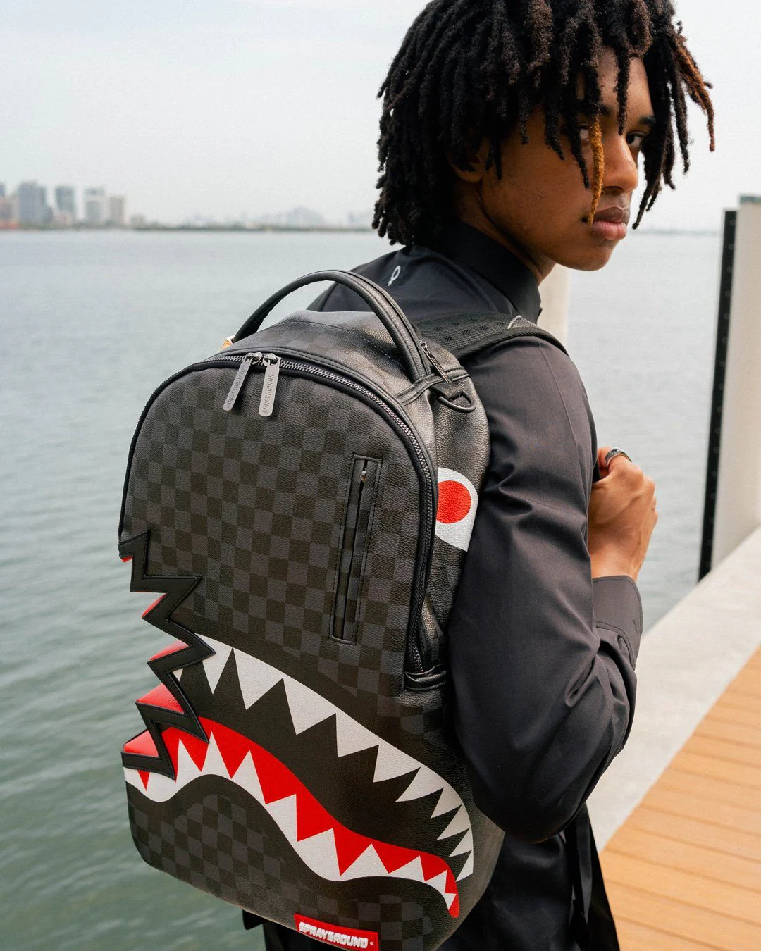 Sprayground Backpack SHARK BITE SHARKS IN PARIS GRAY BACKPACK (DLXV) Black - Image 12