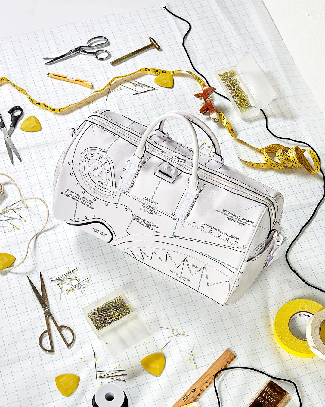 Sprayground Bag TECHNICAL CUT SEW DUFFLE White - Image 4