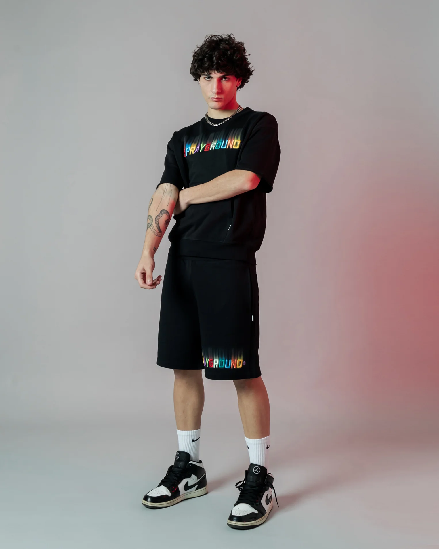 Sprayground Shaded Embroidery Shorts Blk - Image 3