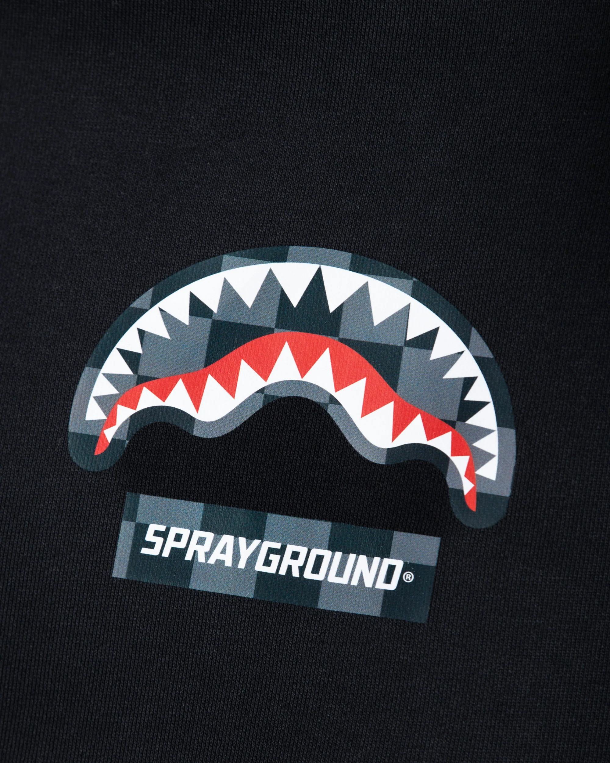 Checkered Shark Hoodie Blk - Image 4