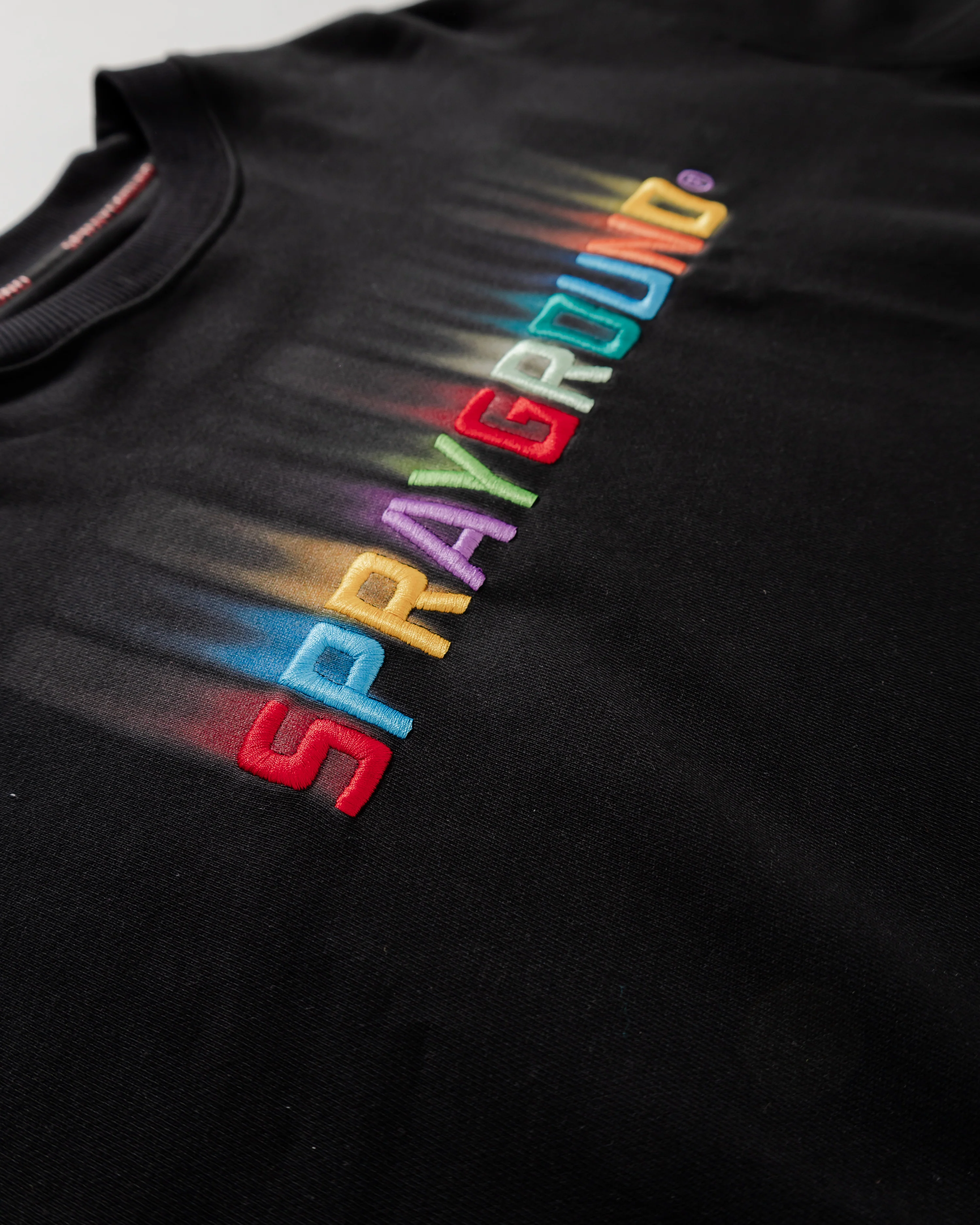 Shaded Embroidery French Terry T-shirt Blk - Image 3